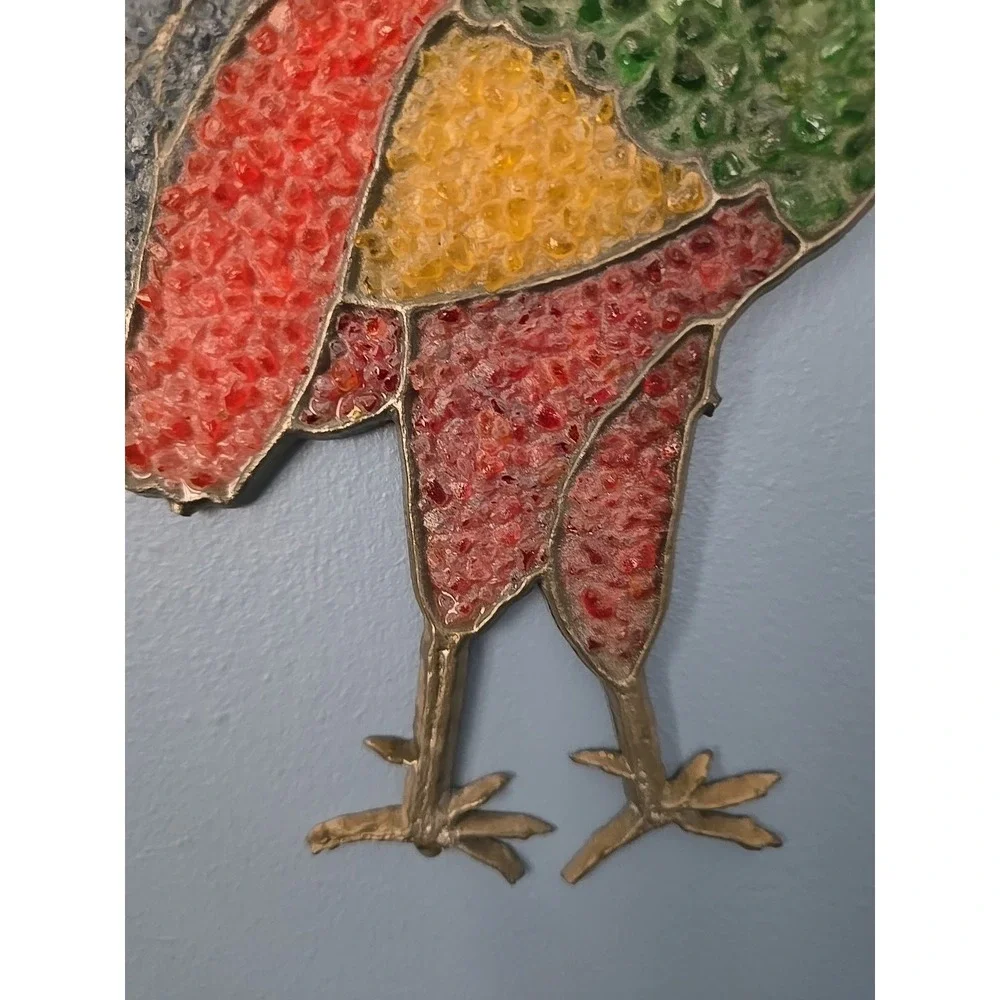 Rooster Stained Glass Window Panel Sun‎ Catcher Chiken Hanging Decor Farmhouse